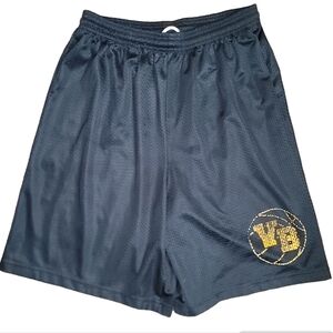 A4 Volleyball Vintage Athletic Shorts  Mesh Black Mens Size Large Graphic Print